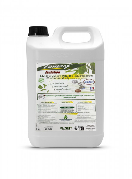 LOMERAX EVOLUTION NETTOYANT MULTI-SURFACES CORROSIF INODORE ECOCERT 5L (4U)