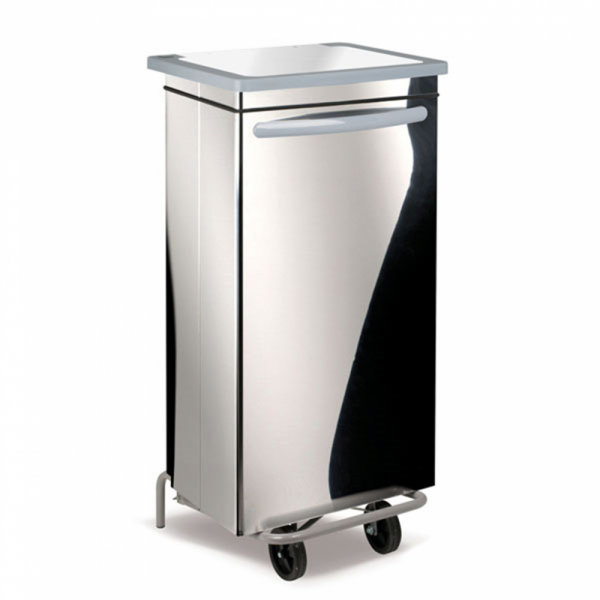 POUBELLE CONTAINER MOBILE AVEC PÉDALE 100L 47X42X97 CM
