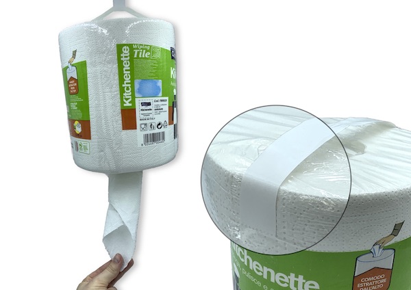 ESSUYAGE BLANC 500 FEUILLES MICROGAUFRAGE EMBALLAGE UNITAIRE ET ANSE (6 U)
