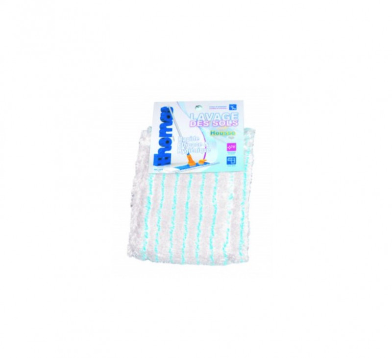 HOUSSE LAVE SOLS RECHARGE BLANCHE LISERE BLEU 44X19 CM (1 U)
