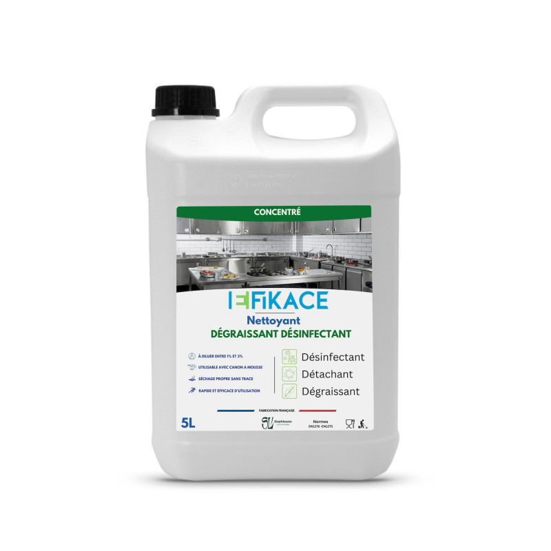 NETTOYANT DEGRAISSANT DESINFECTANT EFIKACE ALCALIN MOUSSANT CENTRALE 5L (1 U)
