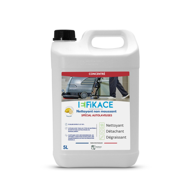 NETTOYANT DETACHANT DEGRAISSANT NON MOUSSANT EFIKACE AUTO-LAVEUSE 5L