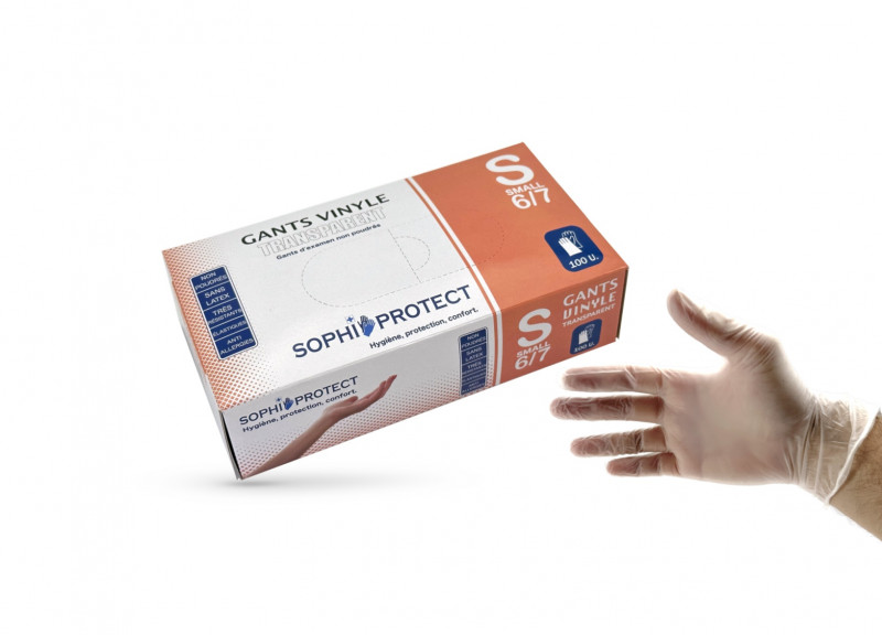 GANTS VINYLE TRANSPARENTS NON POUDRÉS