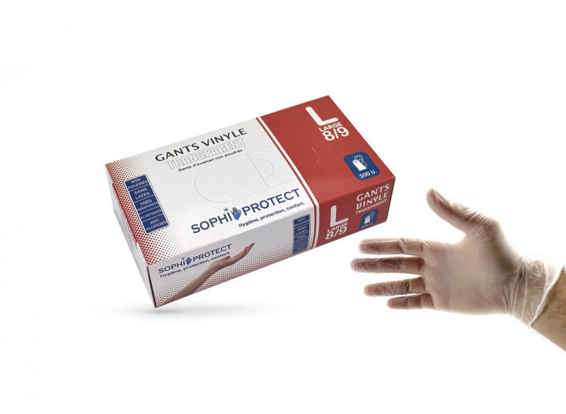 GANTS VINYLE TRANSPARENTS NON POUDRÉS