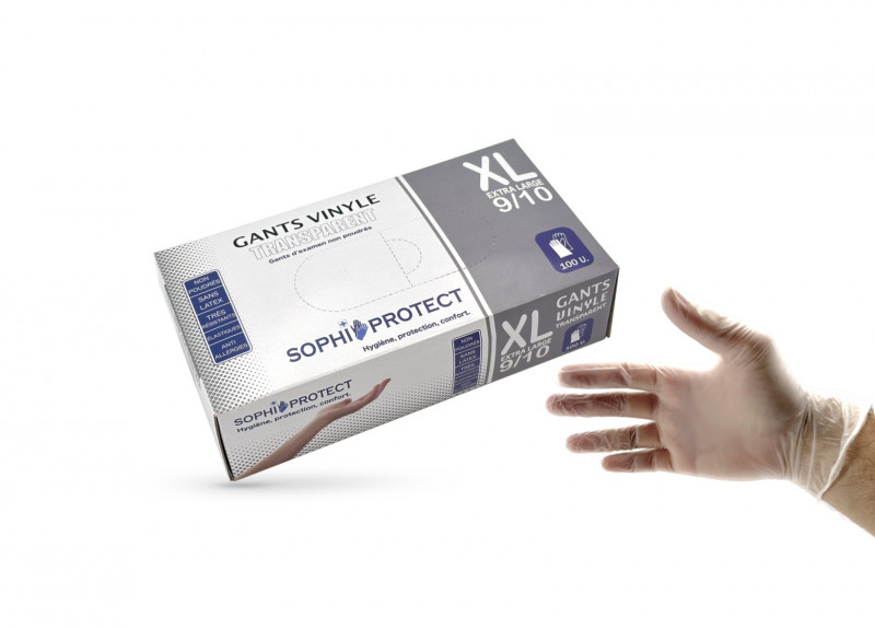 GANTS VINYLE TRANSPARENTS NON POUDRÉS